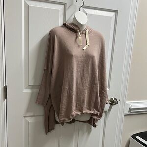 Women's Hoodie sweater poncho pullover blush by Mer Sea size OS one size fit all